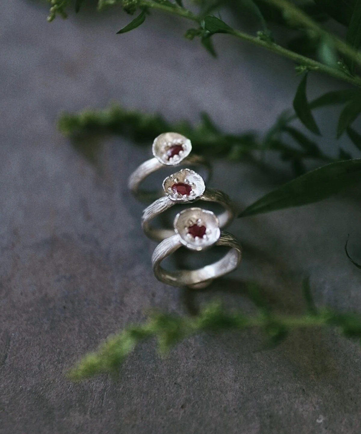 Poppy-Inspired Ruby Ring in S925 Sterling Silver 09 Poppy-Inspired Ruby Ring in S925 Sterling Silver 09