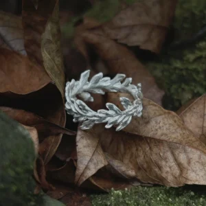 S925 Sterling Silver Poppy Leaf Ring Jewelry