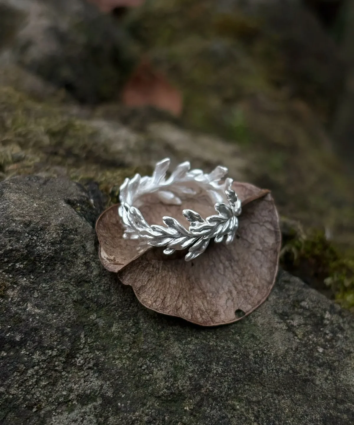 S925 Sterling Silver Poppy Leaf Ring Jewelry 06 S925 Sterling Silver Poppy Leaf Ring Jewelry 06