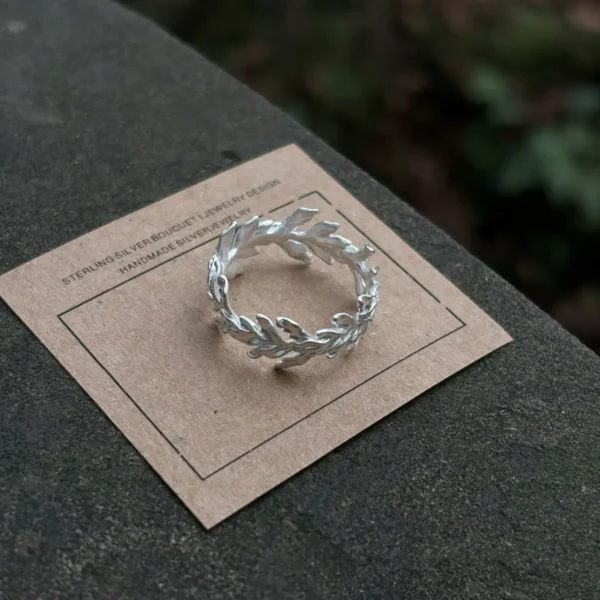 S925 Sterling Silver Poppy Leaf Ring Jewelry 09 S925 Sterling Silver Poppy Leaf Ring Jewelry 09