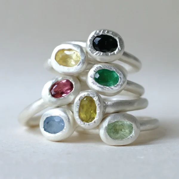 Handmade S925 Sterling Silver Natural Tourmaline Ring