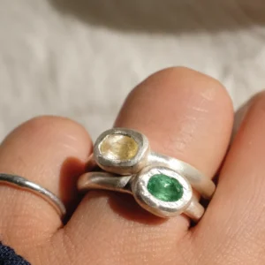 Handmade S925 Sterling Silver Natural Tourmaline Ring 06