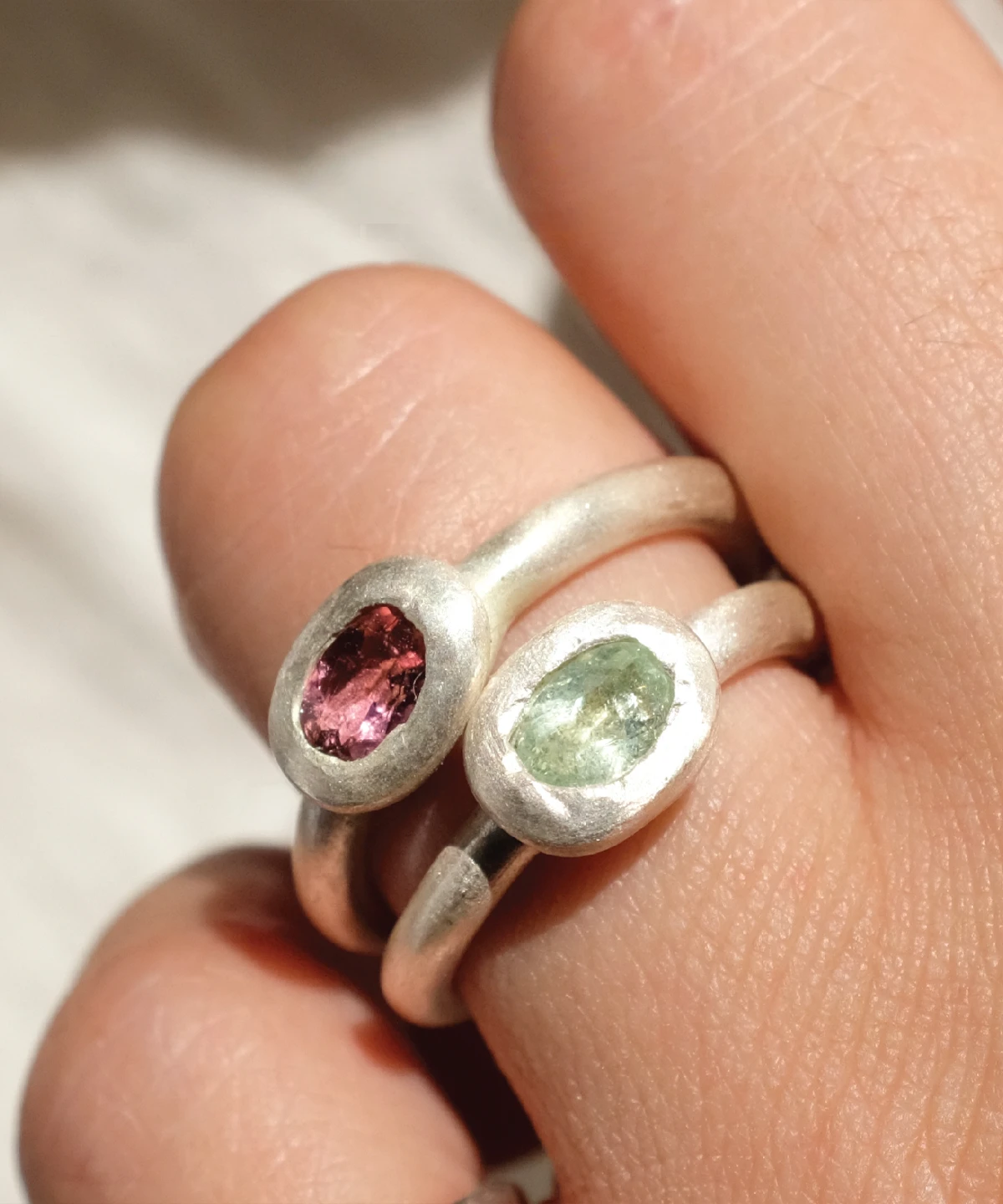 Handmade S925 Sterling Silver Natural Tourmaline Ring 09 Handmade S925 Sterling Silver Natural Tourmaline Ring 09