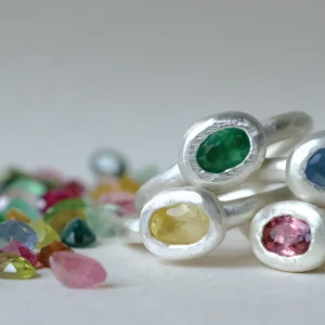 Handmade S925 Sterling Silver Natural Tourmaline Ring 10 Handmade S925 Sterling Silver Natural Tourmaline Ring 10