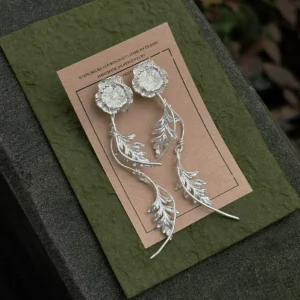 Poppy Earrings in S925 Sterling Silver Long Dangle Design 04 Poppy Earrings in S925 Sterling Silver Long Dangle Design 04