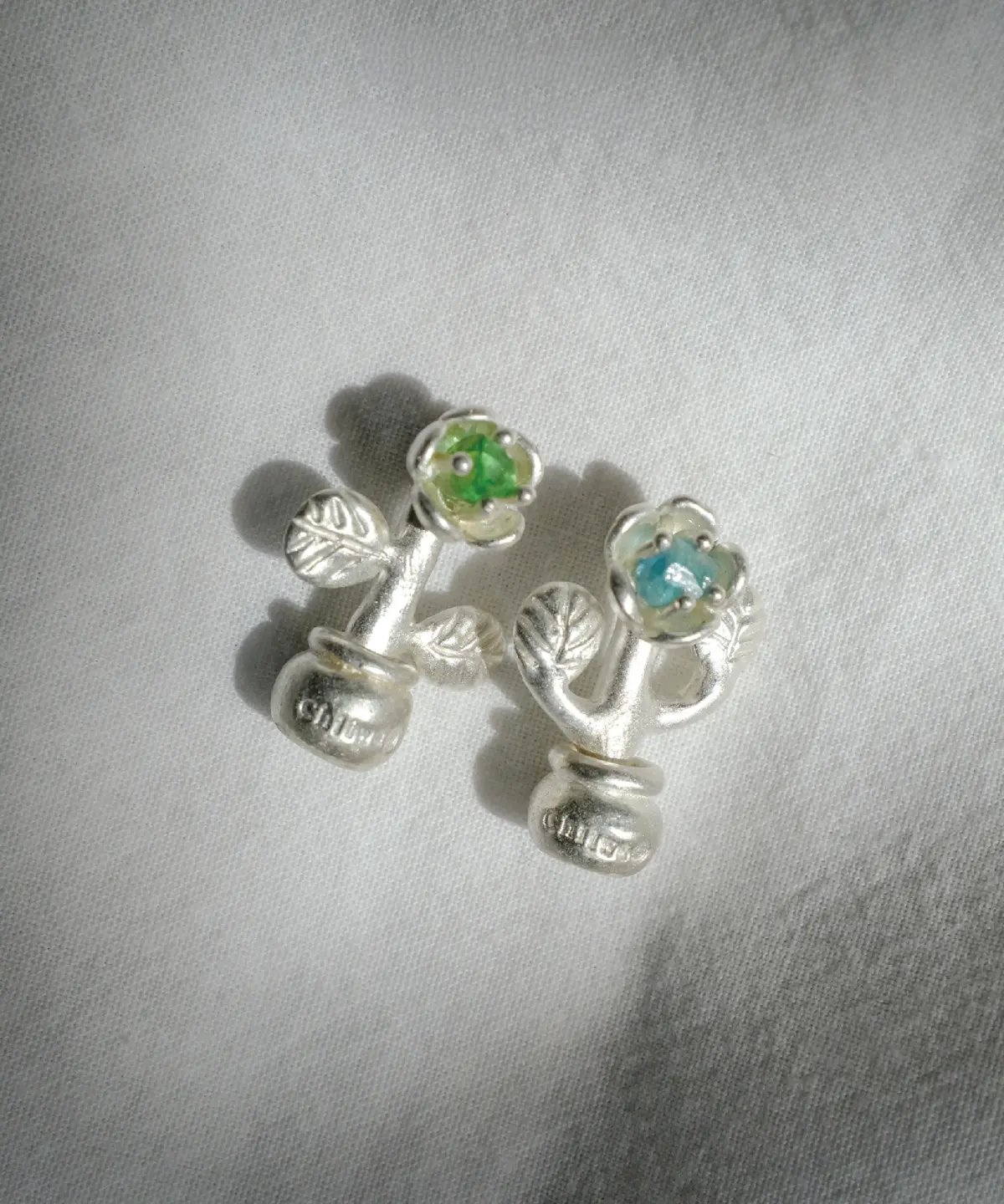 S925 Sterling Silver Natural Tourmaline Potted Flower Necklace 11 S925 Sterling Silver Natural Tourmaline Potted Flower Necklace 11