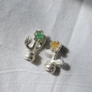 S925 Sterling Silver Natural Tourmaline Potted Flower Necklace 12 S925 Sterling Silver Natural Tourmaline Potted Flower Necklace 12