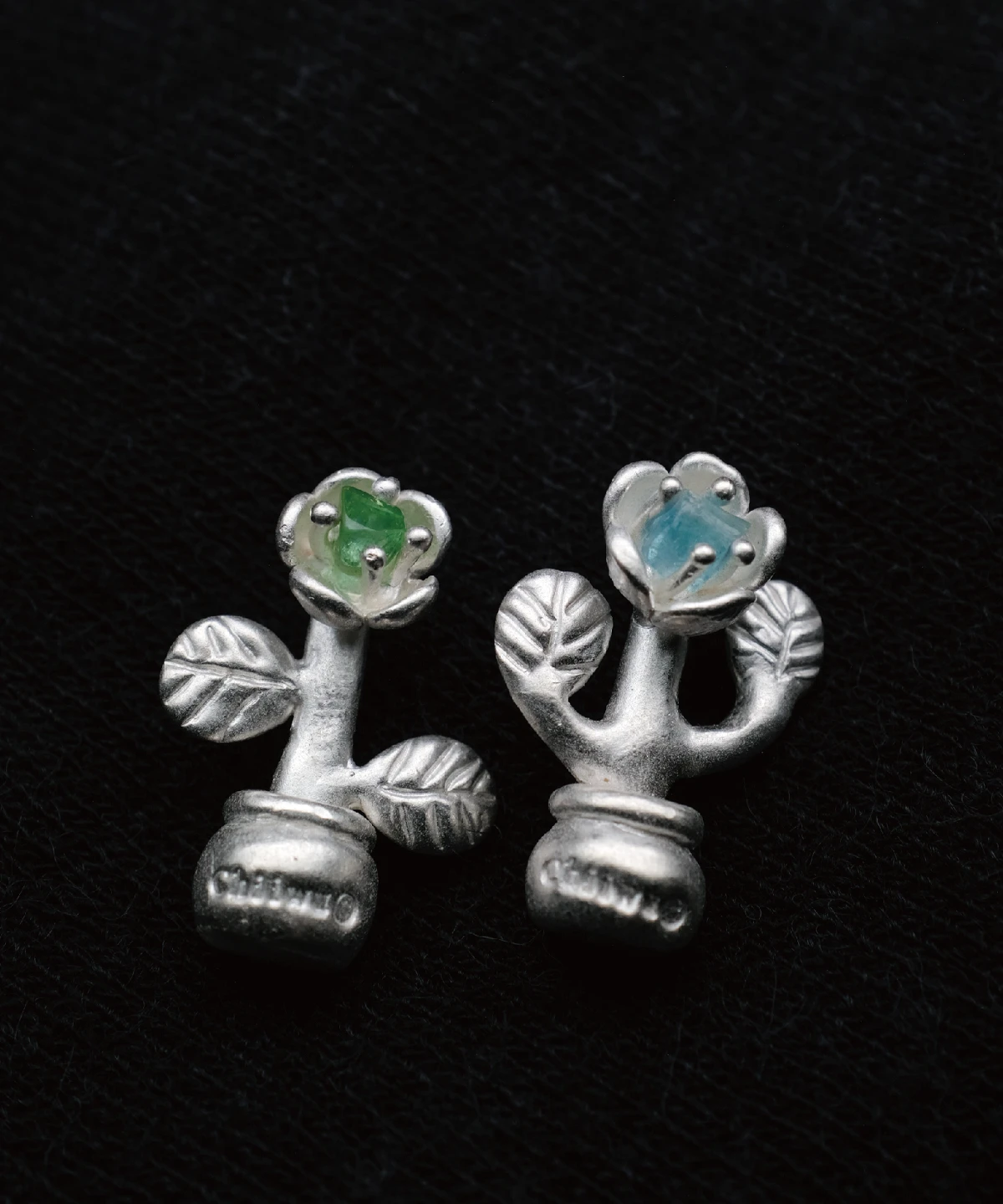 S925 Sterling Silver Natural Tourmaline Potted Flower Necklace 13 S925 Sterling Silver Natural Tourmaline Potted Flower Necklace 13