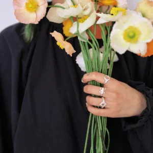 S925 Sterling Silver Stacking Rings Set in Minimal Line Designs 05 S925 Sterling Silver Stacking Rings Set in Minimal Line Designs 05