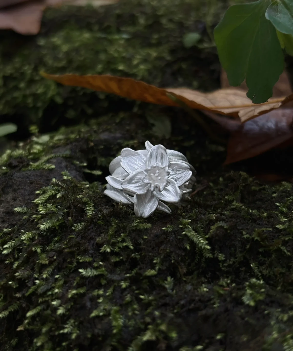 Daffodil Ring in S925 Sterling Silver March Birth Flower Ring 02 Daffodil Ring in S925 Sterling Silver March Birth Flower Ring 02