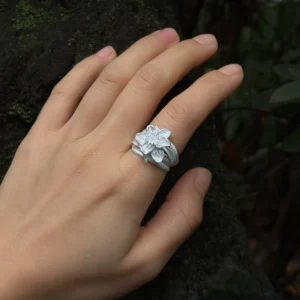 Daffodil Ring in S925 Sterling Silver March Birth Flower Ring 05 Daffodil Ring in S925 Sterling Silver March Birth Flower Ring 05