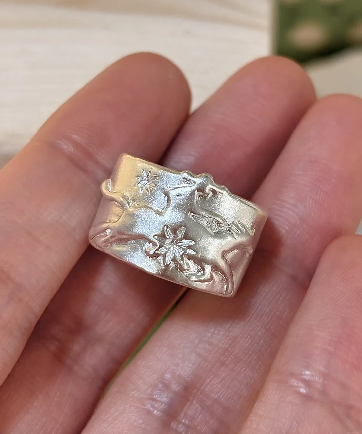 Handcrafted 999 Silver Knight Horse Ring 10 Handcrafted 999 Silver Knight Horse Ring 10