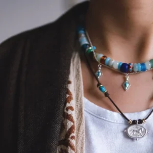 Horse Necklace Sterling Silver Turquoise Boho Leather Layered Necklace 04 Horse Necklace Sterling Silver Turquoise Boho Leather Layered Necklace 04