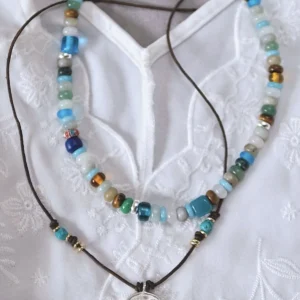 Horse Necklace Sterling Silver Turquoise Boho Leather Layered Necklace 05 Horse Necklace Sterling Silver Turquoise Boho Leather Layered Necklace 05