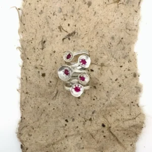 Poppy-Inspired Ruby Ring in S925 Sterling Silver 15 Poppy-Inspired Ruby Ring in S925 Sterling Silver 15