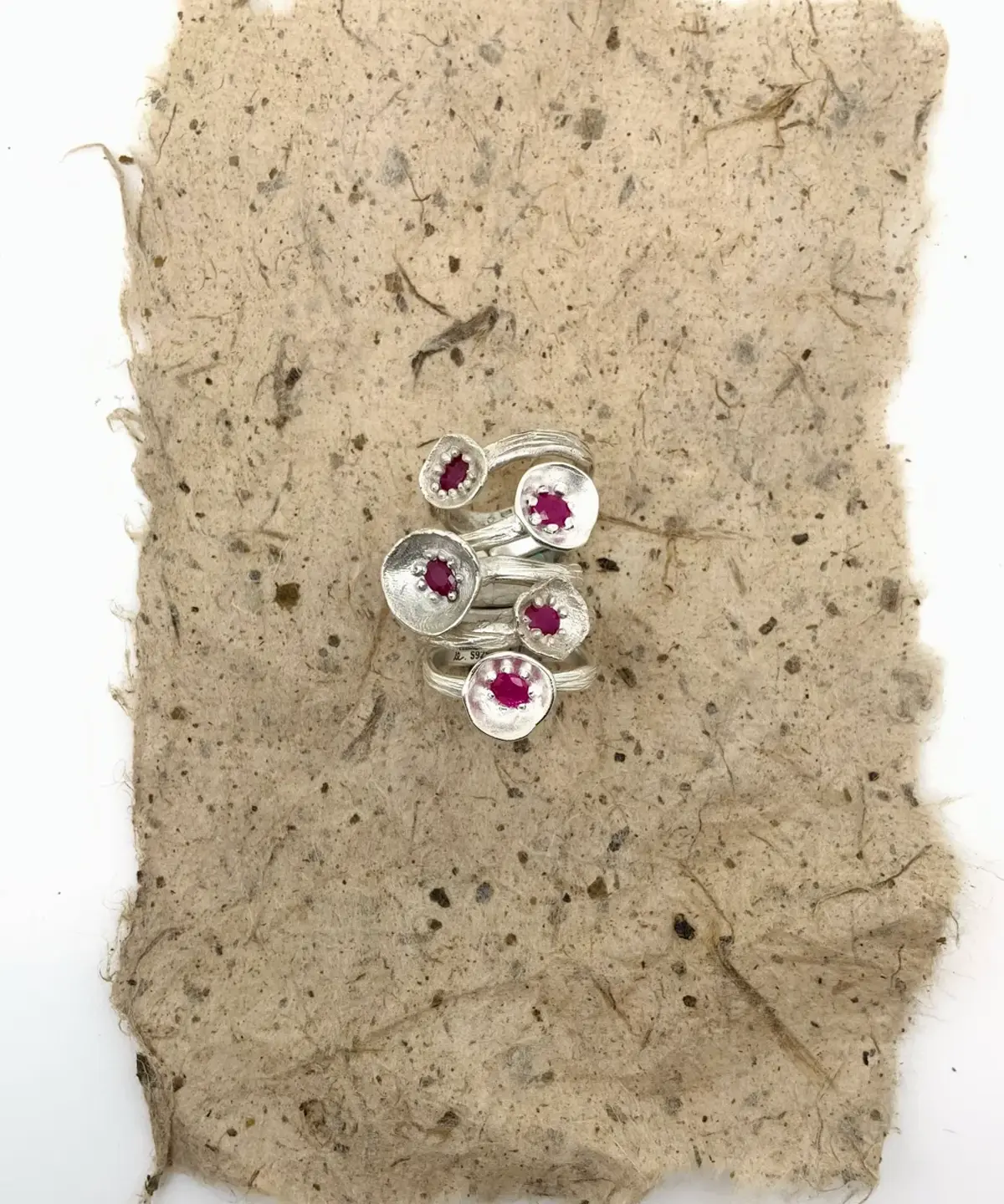 Poppy-Inspired Ruby Ring in S925 Sterling Silver 15 Poppy-Inspired Ruby Ring in S925 Sterling Silver 15