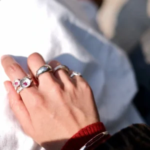 Poppy-Inspired Ruby Ring in S925 Sterling Silver 16 Poppy-Inspired Ruby Ring in S925 Sterling Silver 16