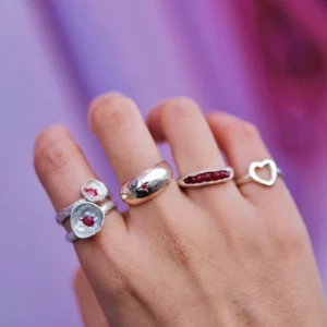 Poppy-Inspired Ruby Ring in S925 Sterling Silver 17 Poppy-Inspired Ruby Ring in S925 Sterling Silver 17