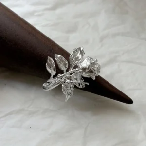 Rose Ring in S925 Sterling Silver June Birth Flower Jewelry 01