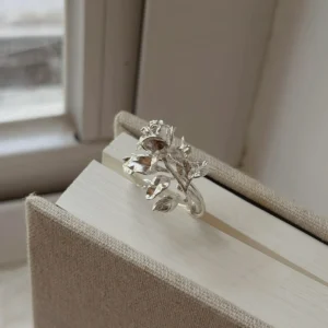 Rose Ring in S925 Sterling Silver June Birth Flower Jewelry 03