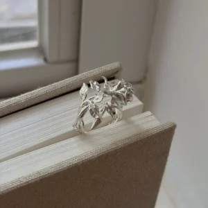 Rose Ring in S925 Sterling Silver June Birth Flower Jewelry 04 Rose Ring in S925 Sterling Silver June Birth Flower Jewelry 04