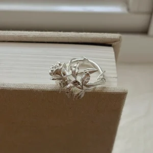 Rose Ring in S925 Sterling Silver June Birth Flower Jewelry 05