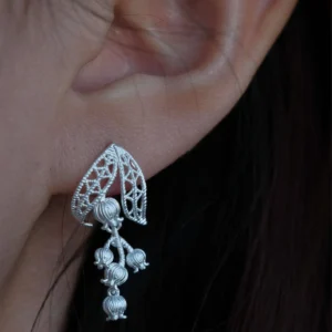 Lily of the Valley Earrings May Birth Flower S925 Silver Lace Earrings 05