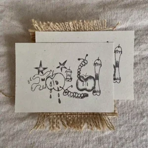 Original design sketch for Lazesoul apple and star silver ring collection