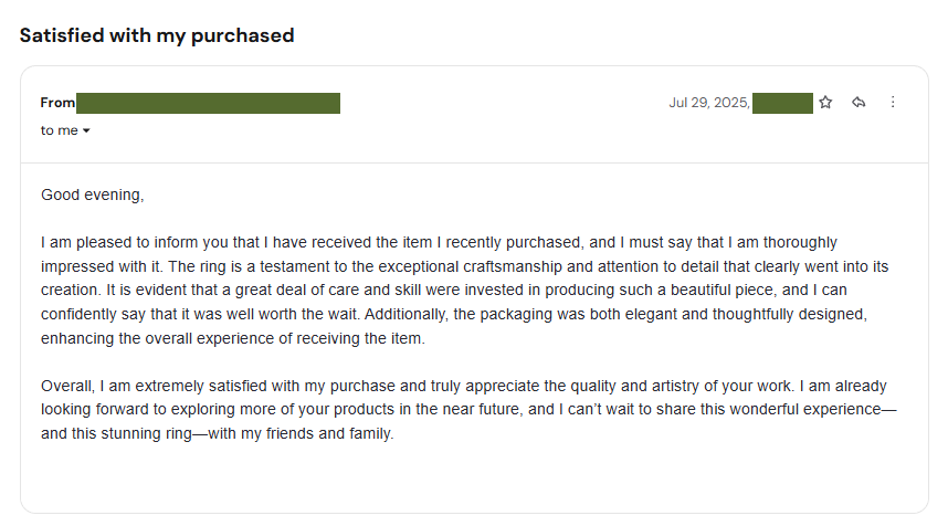 Reviews 9 Vongola Ring Customer Email DM