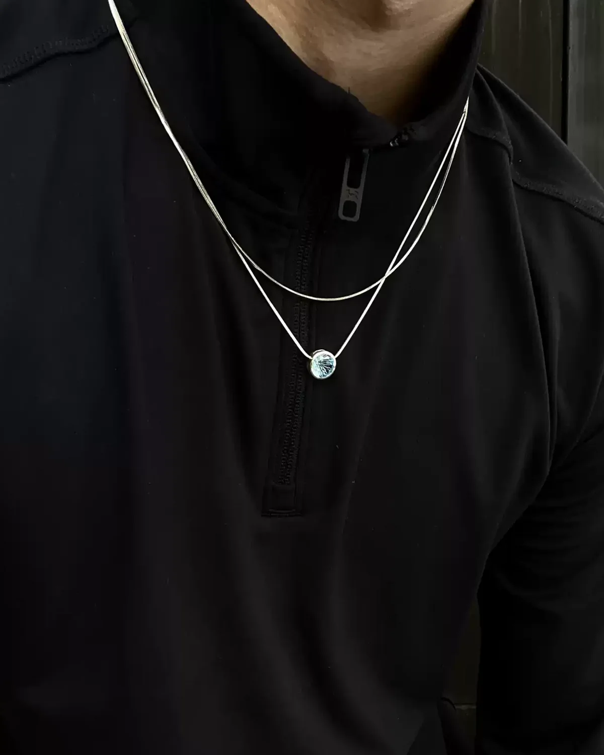 Six Eyes Double-Chain Necklace Worn Sterling silver Six Eyes Necklace worn as a ready-made double-chain design