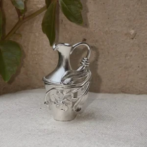 Phalaenopsis design two miniature vase pendant in 990 pure silver
